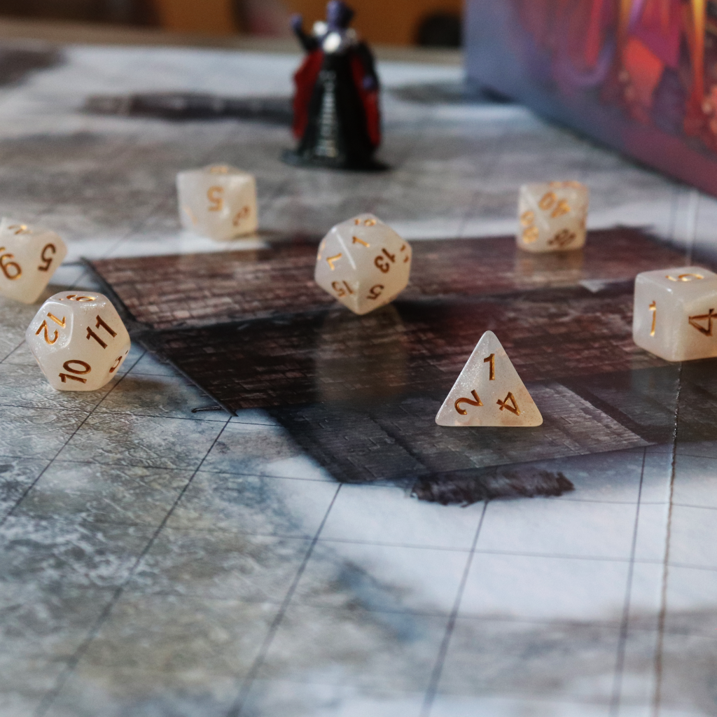 Opaque Acrylic Set of 7 TTRPG Dice - Wish