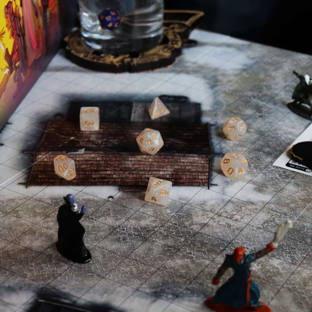 Opaque Acrylic Set of 7 TTRPG Dice - Wish