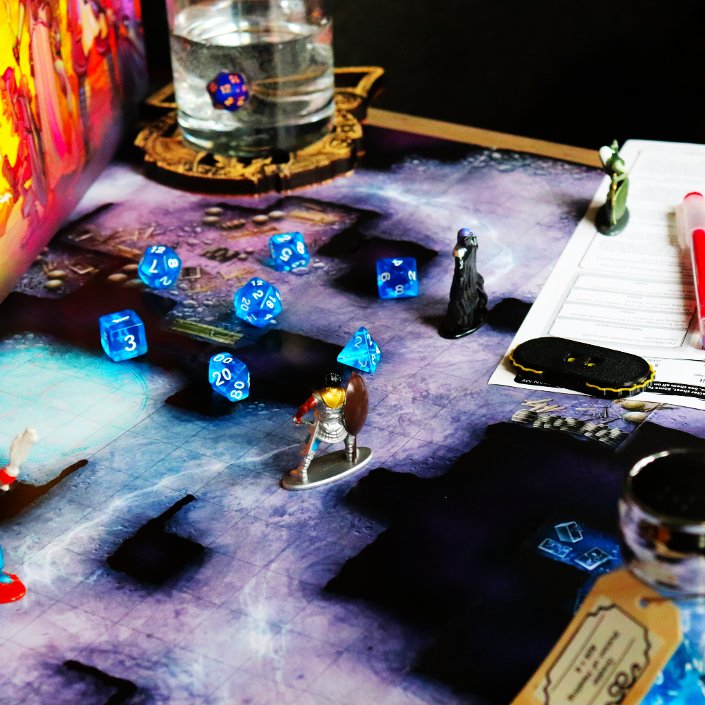 Transparent Acrylic Set of 7 TTRPG Dice - Wizard's Cobalt